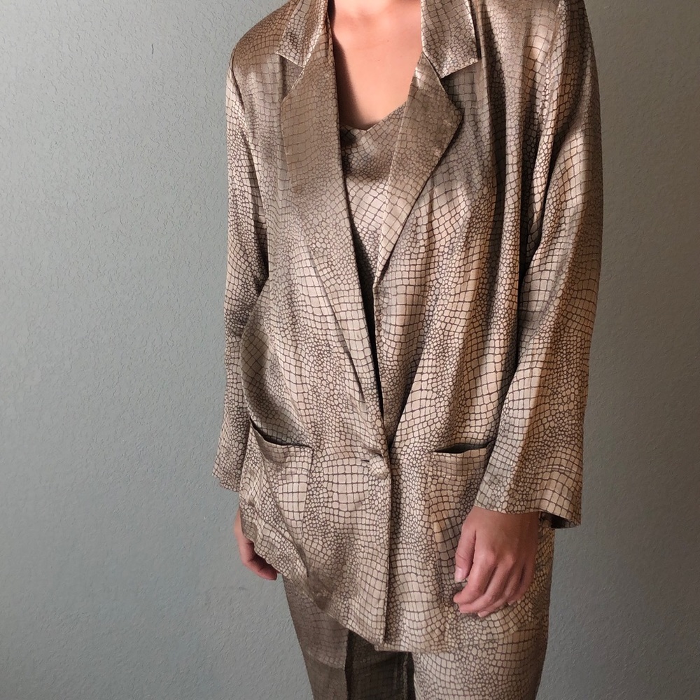 80s Snakeskin print Pantsuit - 3 pieces